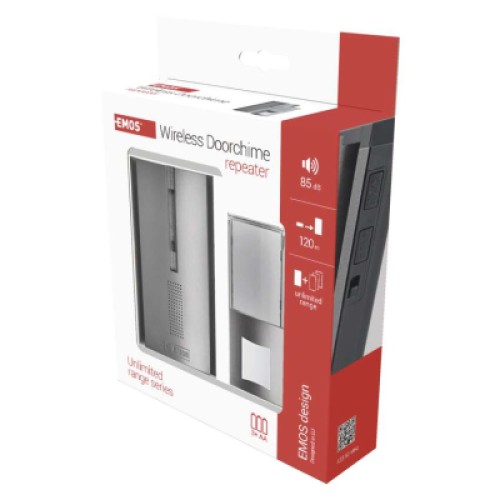 Дверной звонок EMOS беспроводной P5763 3x AA (120м) с функцией ретрансляции (P5763)