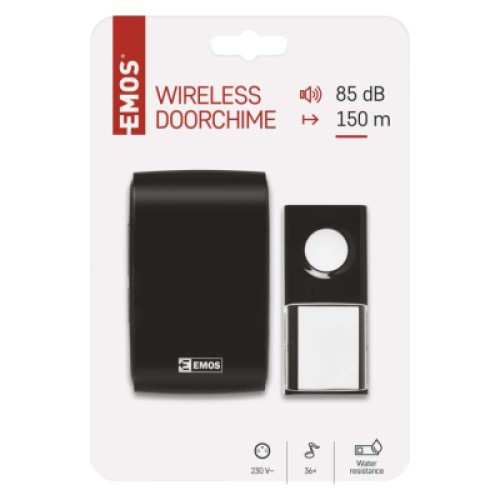 Дверной звонок EMOS беспроводной P5727 питание от сети 220В (150м) (P5727)