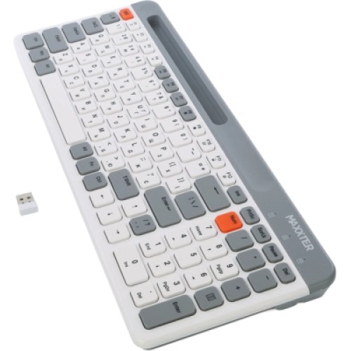 Клавиатура Maxxter KBW-02G-UA Wireless Grey (KBW-02G-UA)