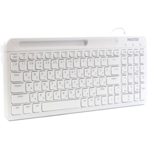 Клавиатура Maxxter KB-01W-UA USB White (KB-01W-UA)