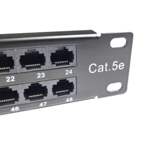Патч-панель 19" 48хRJ-45 UTP 1U cat. 5e с организатором кабеля Eserver (WT-2264-CAT.5E)