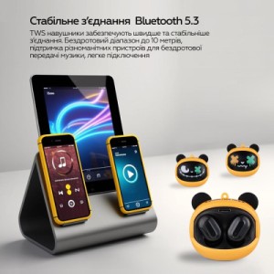 Наушники XoKo G05-face changing TWS Yellow-Black (G05-YEBK)
