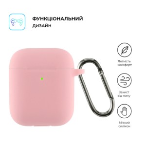 Чехол для наушников Armorstandart Ultrathin Silicone Case With Hook для Apple AirPods 2 Pink (ARM59688)