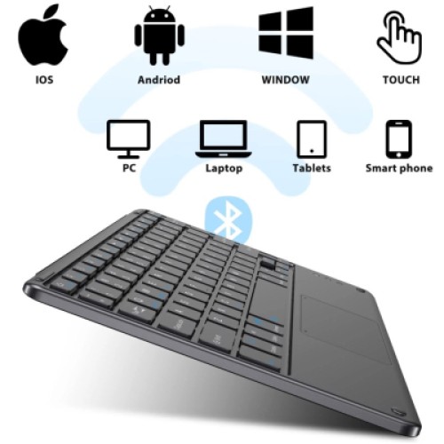 Клавиатура BeCover with TouchPad Bluetooth UA Black (713403)