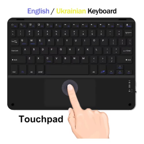 Клавиатура BeCover with TouchPad Bluetooth UA Black (713403)