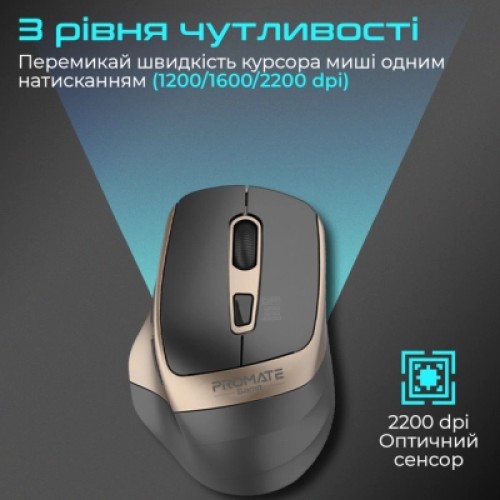 Мышка Promate Samit Wireless Gold (samit.gold)