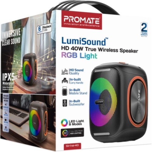 Акустическая система Promate Strike-40 40W Black (strike-40)