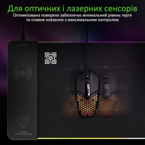 Коврик для мышки Vertux RaftPad-Qi з бездротовою зарядкою 15 Вт Black (raftpad-qi.black)