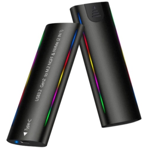 Карман внешний Dynamode M.2 SSD NVMe/SATA combo USB3.2 GEN2 Type-C aluminium black (DM-CAD-SSD10)