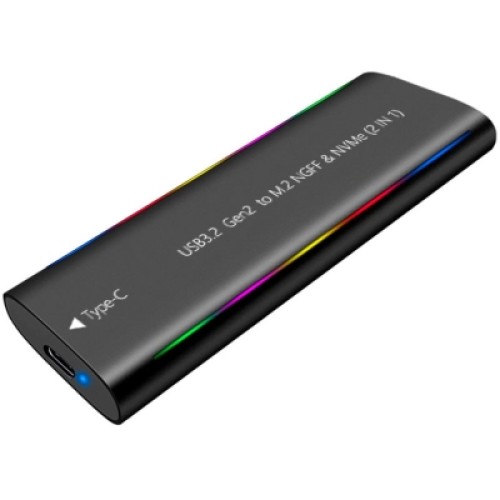 Карман внешний Dynamode M.2 SSD NVMe/SATA combo USB3.2 GEN2 Type-C aluminium black (DM-CAD-SSD10)