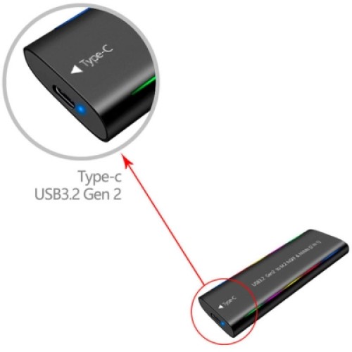Карман внешний Dynamode M.2 SSD NVMe/SATA combo USB3.2 GEN2 Type-C aluminium black (DM-CAD-SSD10)
