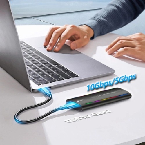 Карман внешний Dynamode M.2 SSD NVMe/SATA combo USB3.2 GEN2 Type-C aluminium black (DM-CAD-SSD10)