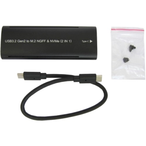 Карман внешний Dynamode M.2 SSD NVMe/SATA combo USB3.2 GEN2 Type-C aluminium black (DM-CAD-SSD10)