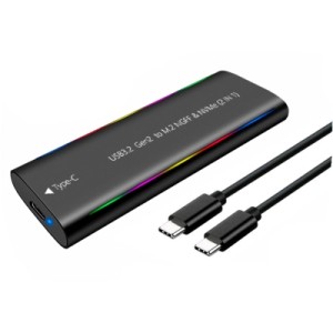 Карман внешний Dynamode M.2 SSD NVMe/SATA combo USB3.2 GEN2 Type-C aluminium black (DM-CAD-SSD10)