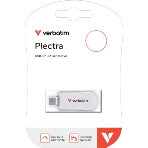 USB флеш накопитель Verbatim 256GB Plectra White USB-C (30230)