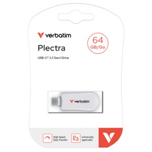 USB флеш накопитель Verbatim 64GB Plectra White USB-C (30228)
