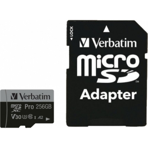 Карта памяти Verbatim 256GB microSDXC class 10 UHS-III PRO (47045)
