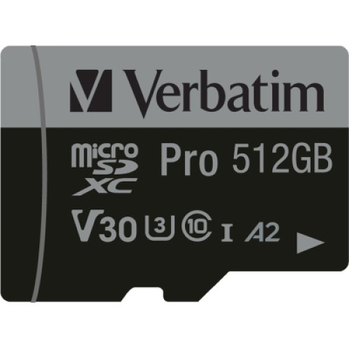 Карта памяти Verbatim 512GB microSDXC class 10 UHS-III PRO (47046)