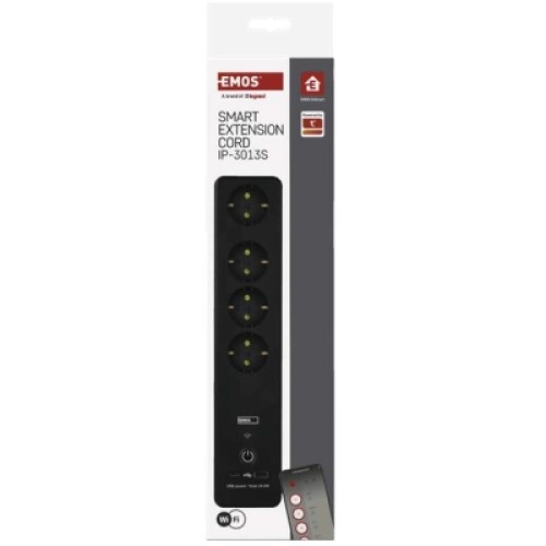 Сетевой удлинитель EMOS P1422SM 2m 4 роз. 1xUSB-A 1xUSB-C Wi-Fi 1,5мм2 (P1422SM)