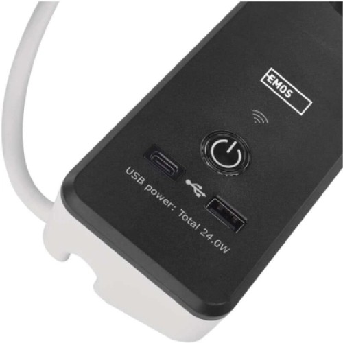 Сетевой удлинитель EMOS P1422SM 2m 4 роз. 1xUSB-A 1xUSB-C Wi-Fi 1,5мм2 (P1422SM)