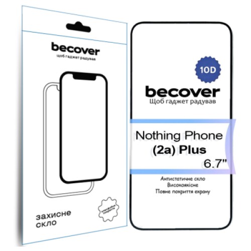 Стекло защитное BeCover Nothing Phone Plus 10D Black (713576)