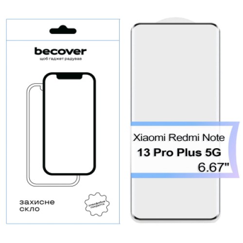 Стекло защитное BeCover EDGE Xiaomi Redmi Note 13 Pro Plus 5G Black (713579)