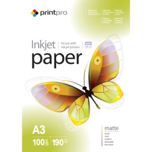 Фотопапір PrintPro A3 (PME190-100) CW 190g/m, matte (PME190100A3_OEM)