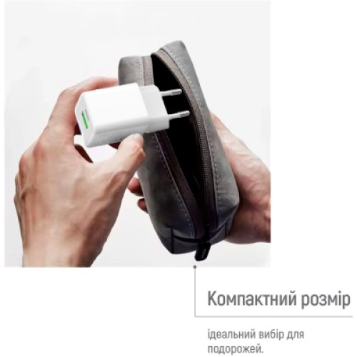 Зарядное устройство ColorWay C101A GaN Mini 20W PD PPS USB-C + USB-A QC4.0 + cable USB-C to USB-C black (CW-CHS062PDC-WT)