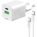 Зарядное устройство ColorWay C101A GaN Mini 20W PD PPS USB-C + USB-A QC4.0 + cable USB-C to USB-C black (CW-CHS062PDC-WT)