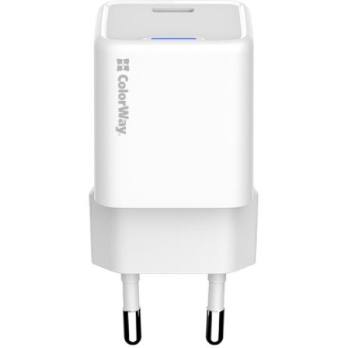 Зарядное устройство ColorWay C101C GaN Mini 20W PD PPS USB-C white (CW-CHS059PD-WT)