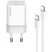 Зарядное устройство ColorWay C101D GaN Mini 20W PD PPS USB-C + cable USB-C to Lightning white (CW-CHS059PDL-WT)