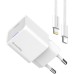 Зарядное устройство ColorWay C101D GaN Mini 20W PD PPS USB-C + cable USB-C to Lightning white (CW-CHS059PDL-WT)