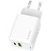 Зарядное устройство ColorWay C101E GaN Mini 45W PD PPS USB-C + USB-A QC4.0 white (CW-CHS060PD-WT)