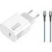 Зарядное устройство ColorWay C102A Power Delivery 20W USB-C + cable USB-C to USB-C 1.0m 3.0A 65W grey (CW-CHS026PD-WT/CBPDCC040-GR)