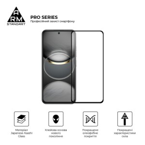 Стекло защитное Armorstandart Pro Tecno Spark 30 Pro 4G (KL7) Black (ARM83308)