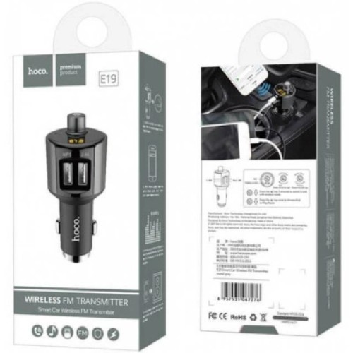 FM модулятор HOCO E19, Black, Box