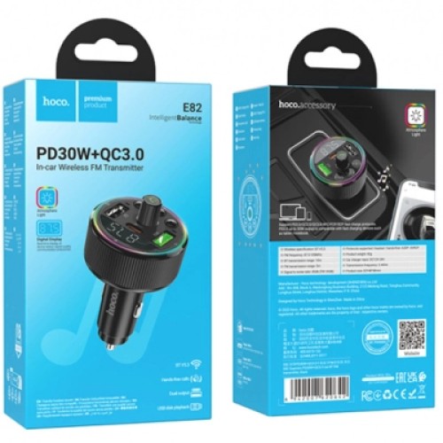 FM модулятор HOCO E82, Black, Box