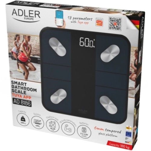 Весы напольные Adler AD 8186 black (AD8186B)
