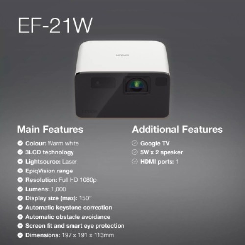 Проектор Epson EF-21W (V11HB35040)