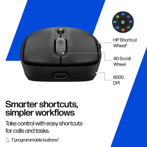 Мышка HP 700 Rechargeable Wireless/Bluetooth Black (AZ7B0AA)