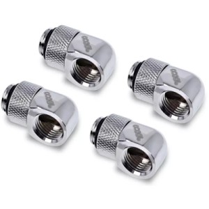 Фитинг для СЖО Alphacool Eiszapfen L-connector rotatable - 4pcs Set - Chrome (17616)