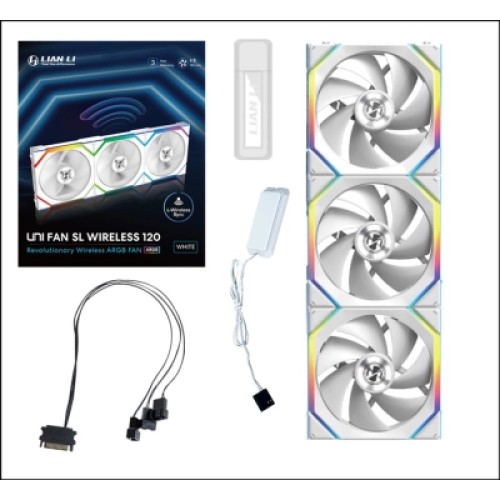 Кулер для корпуса Lian Li Uni Fan SL WIRELESS 120-3, White (G99.12SL1W3W.00)