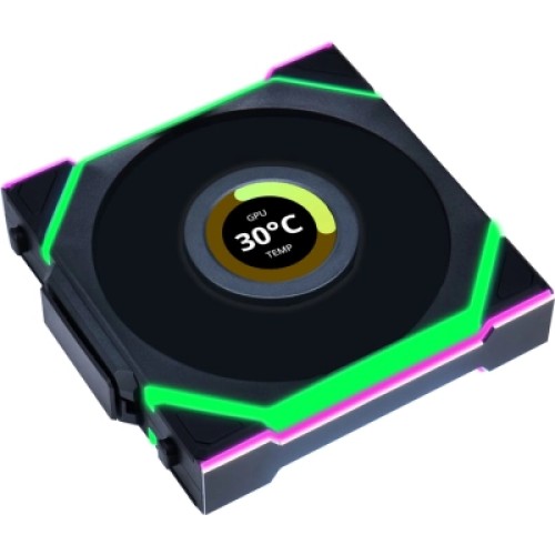 Кулер для корпуса Lian Li Uni Fan SL WIRELESS LCD Reverse, 120-1 (G99.12RSLLCD1W1B.00)