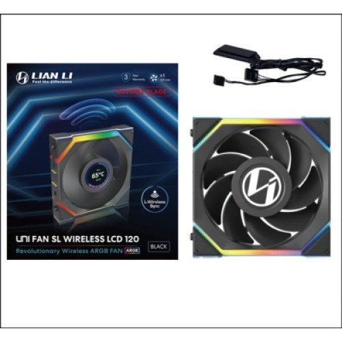 Кулер для корпуса Lian Li Uni Fan SL WIRELESS LCD Reverse, 120-1 (G99.12RSLLCD1W1B.00)