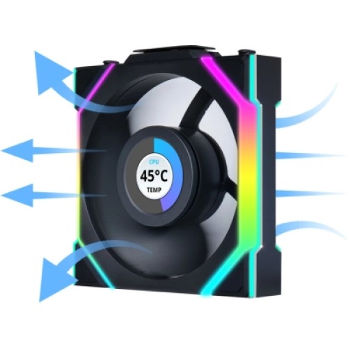 Кулер для корпуса Lian Li Uni Fan SL WIRELESS LCD Reverse, 120-1 (G99.12RSLLCD1W1B.00)