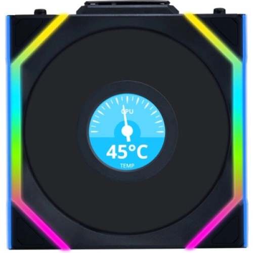 Кулер для корпуса Lian Li Uni Fan SL WIRELESS LCD Reverse, 120-1 (G99.12RSLLCD1W1B.00)