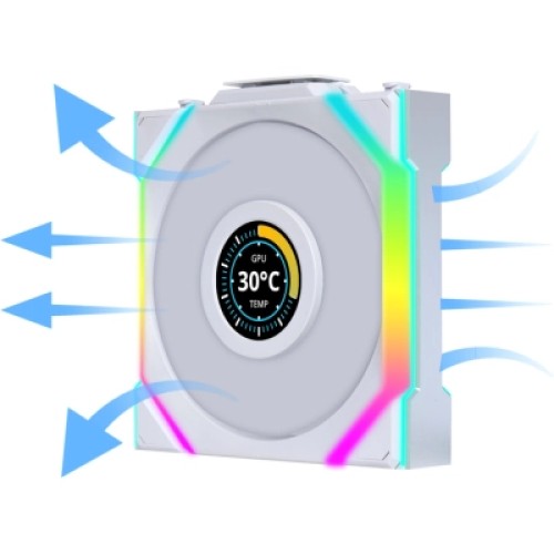 Кулер для корпуса Lian Li Uni Fan SL WIRELESS LCD Reverse, 120-1 (G99.12RSLLCD1W1W.00)