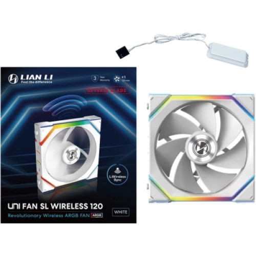 Кулер для корпуса Lian Li Uni Fan SL WIRELESS Reverse, 120-1, Wh (G99.12RSL1W1W.00)
