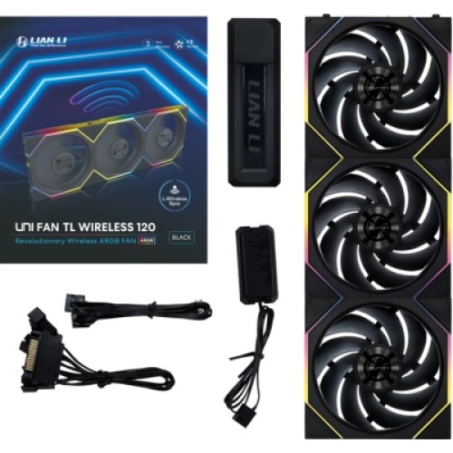 Кулер для корпуса Lian Li Uni Fan TL WIRELESS 120-3, Black (G99.12TL1W3B.00)