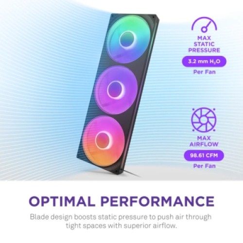 Кулер для корпуса NZXT F420 RGB Core Fan (Single Frame) - Black (RF-U42HF-B1)